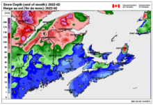 Snowpack end of Feb 2022